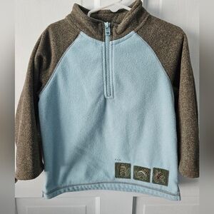 Janie and Jack Kids Blue and Brown Fleece Pullover